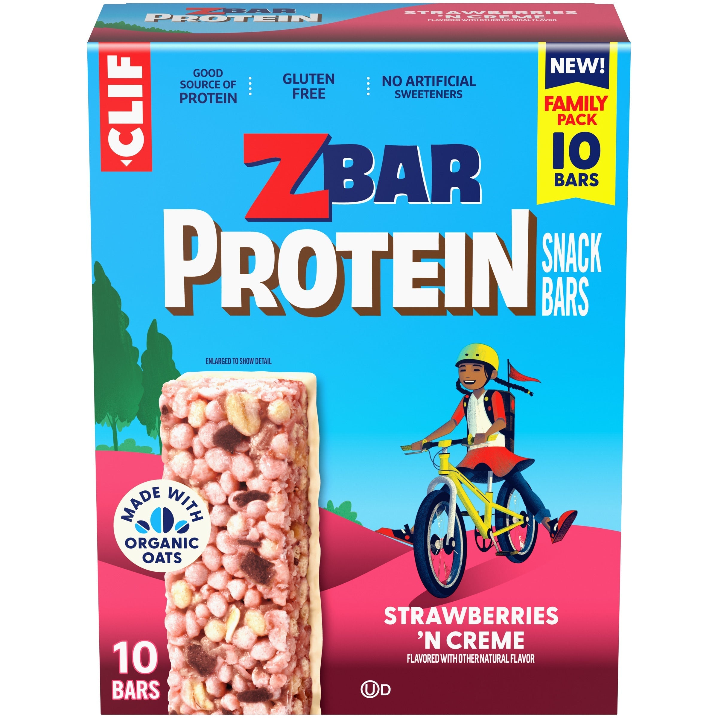 Protein Strawberries 'N Creme Crispy Snack Bars, Gluten Free Protein Bars A5