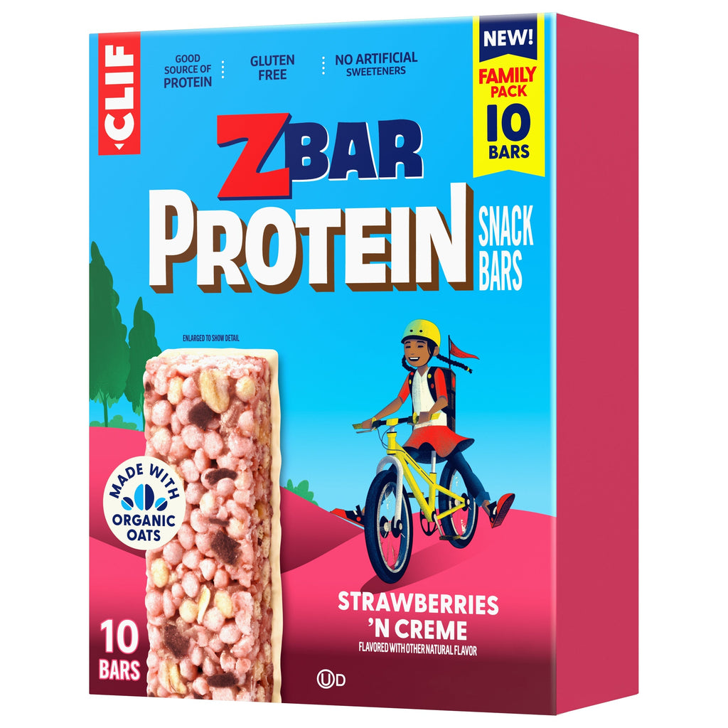 Protein Strawberries 'N Creme Crispy Snack Bars, Gluten Free Protein Bars A5