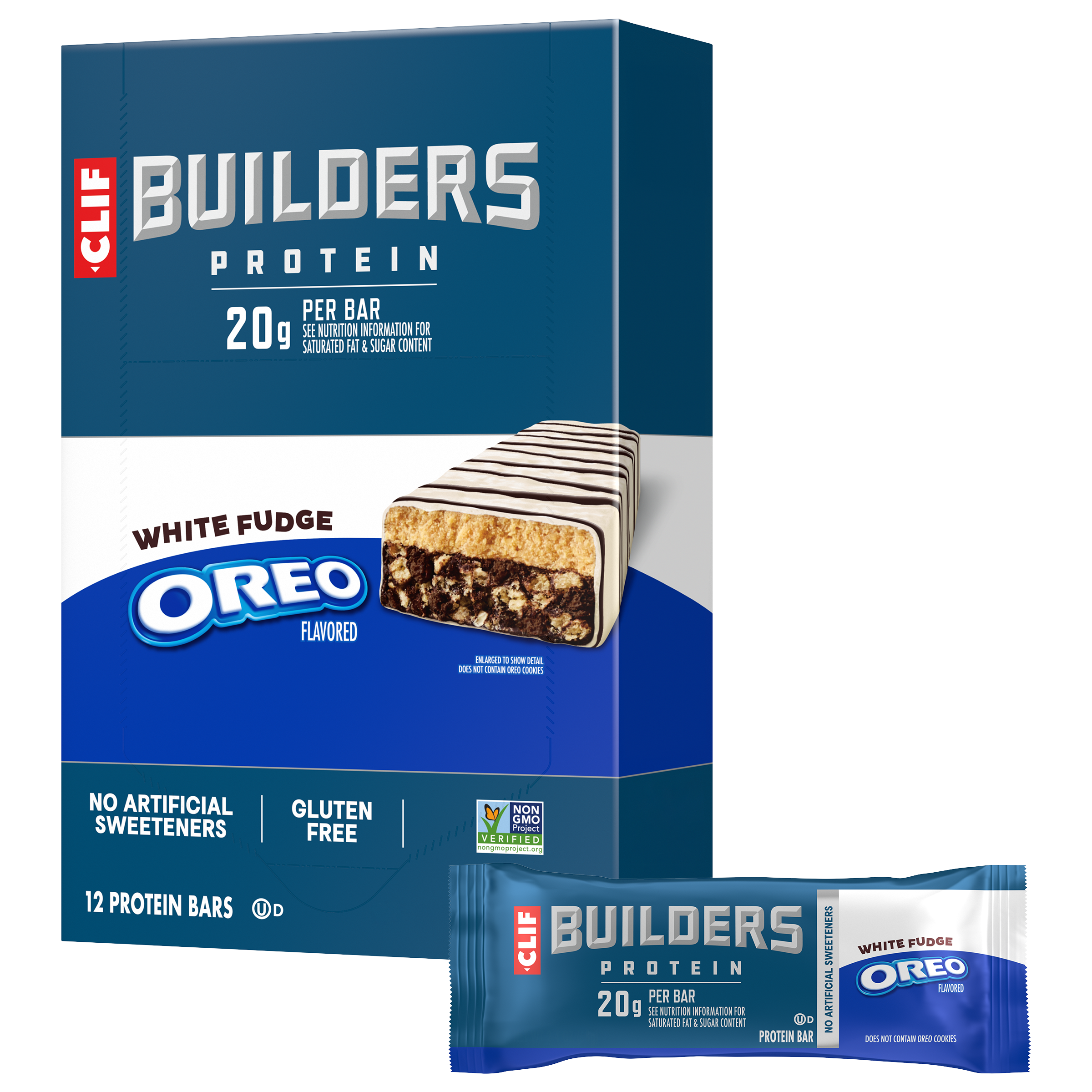 CLIF White Fudge OREO-Flavored Plant Based Protein Bars D0