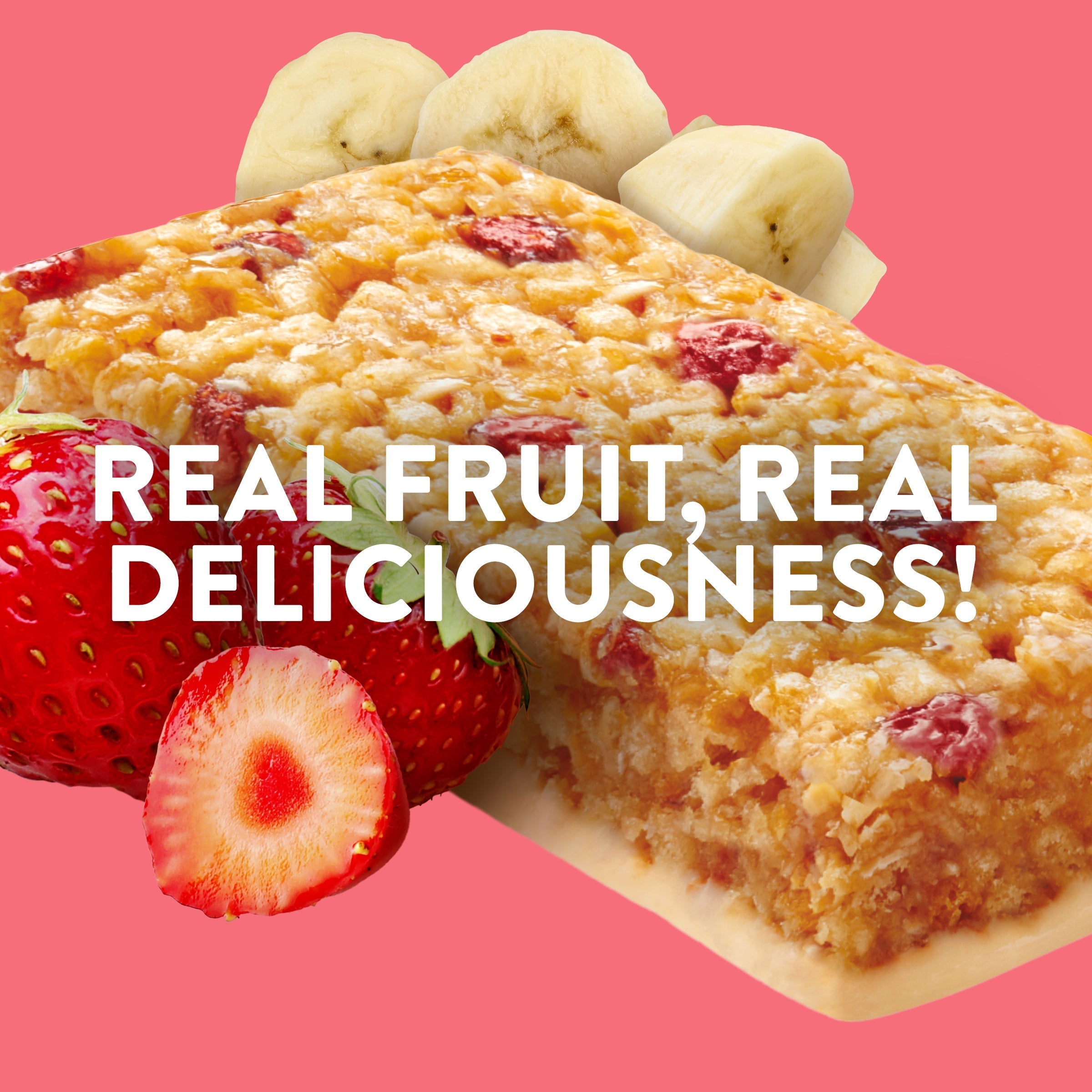 Berry Bars Strawberry Banana Flavor Gluten Free Snack Bars, Non-GMO Protein Bars U7