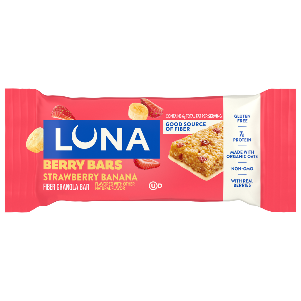 Berry Bars Strawberry Banana Flavor Gluten Free Snack Bars, Non-GMO Protein Bars U7