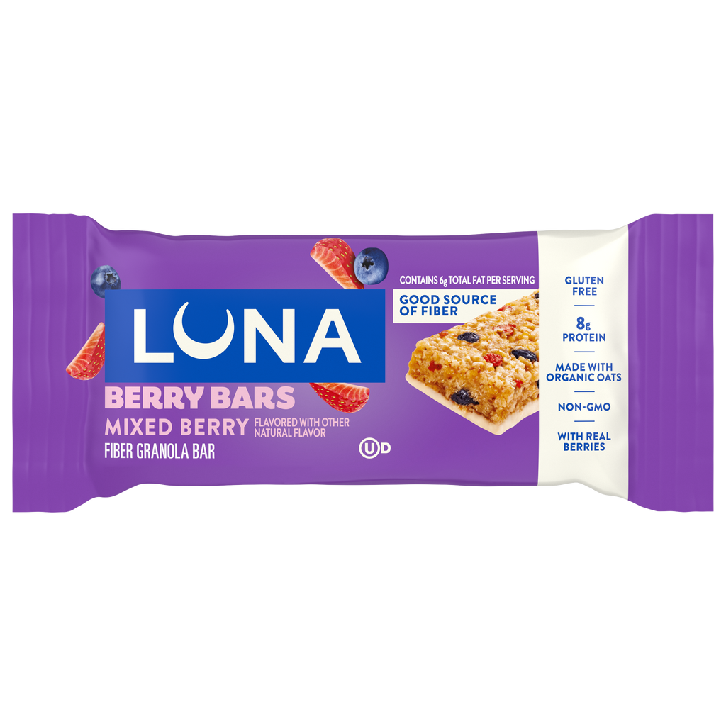 Berry Bars Mixed Berry Flavor Gluten Free Snack Bars, Non-GMO Protein Bars W5