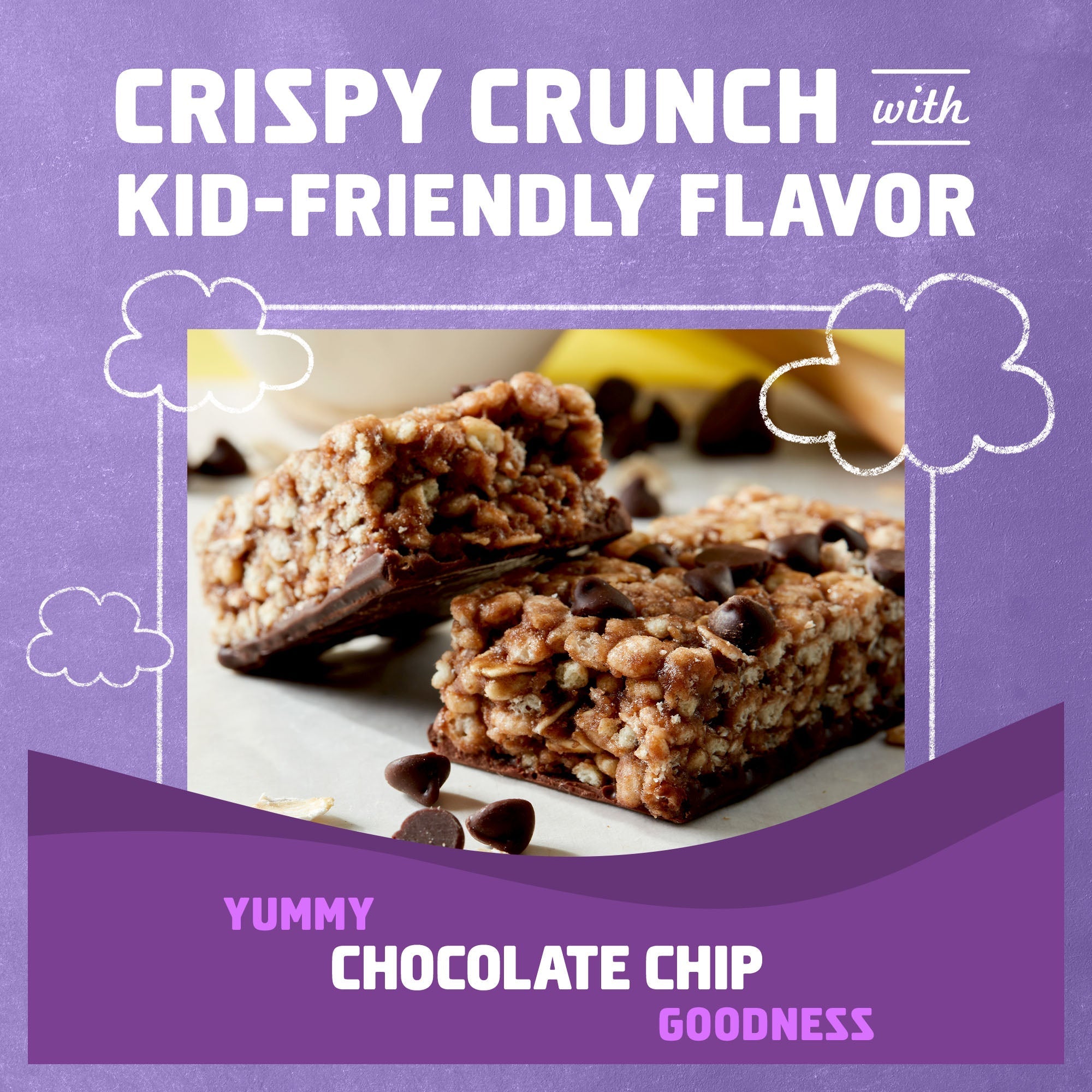 Protein Chocolate Chip Crispy Snack Bars, Gluten Free Protein Bars T7
