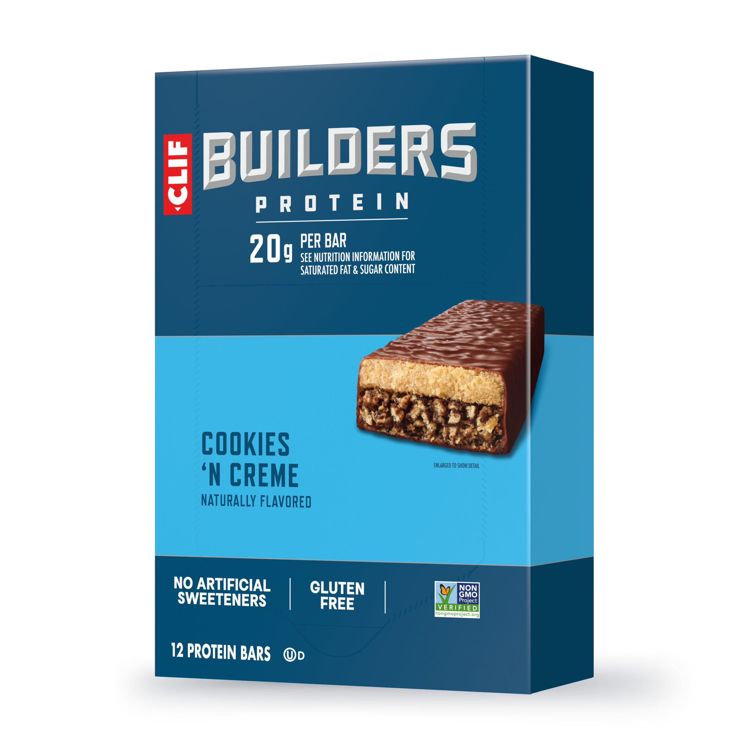 CLIF Cookies 'N Creme Flavor Plant Based Protein Bars A1