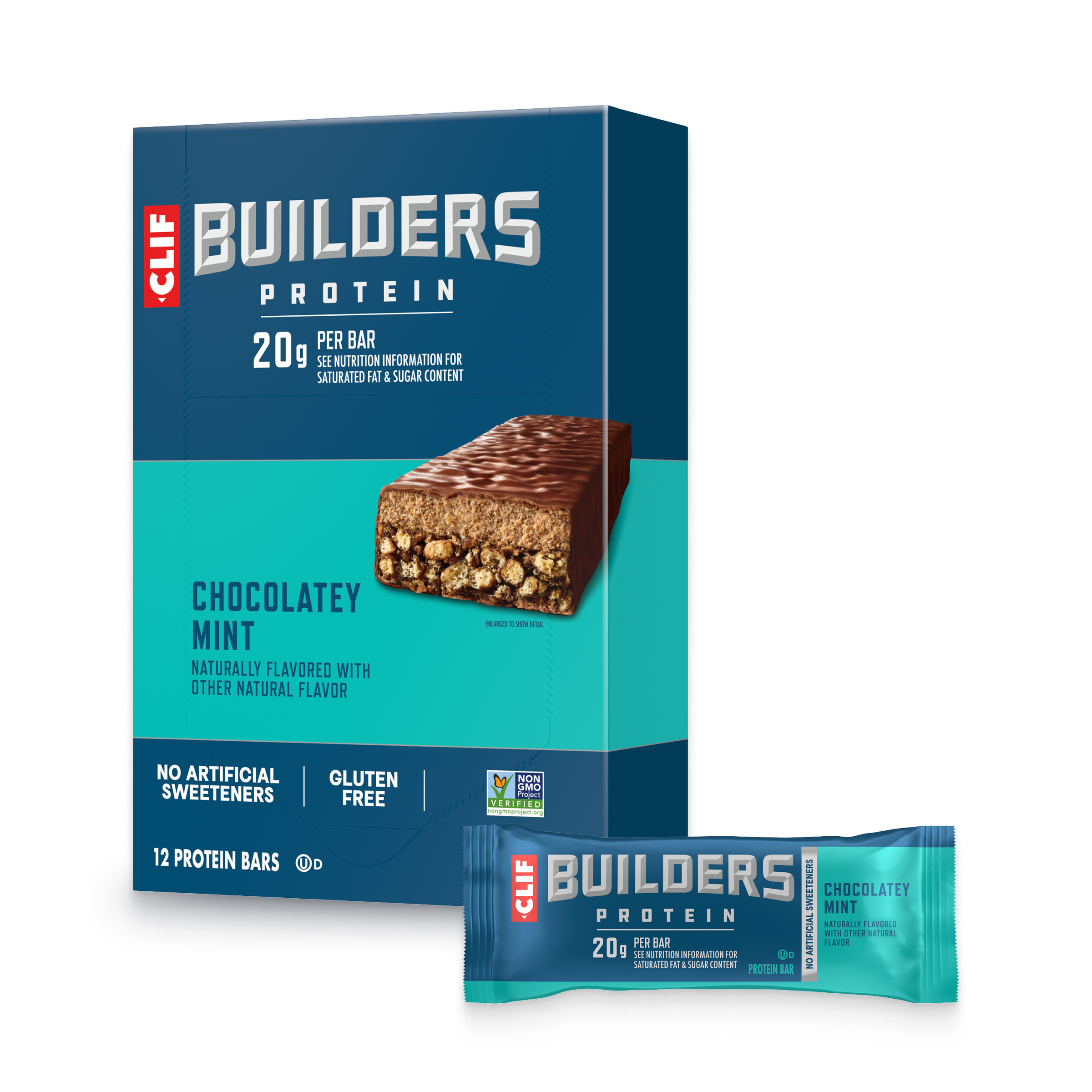 CLIF Chocolatey Mint Plant Based Protein Bars K0
