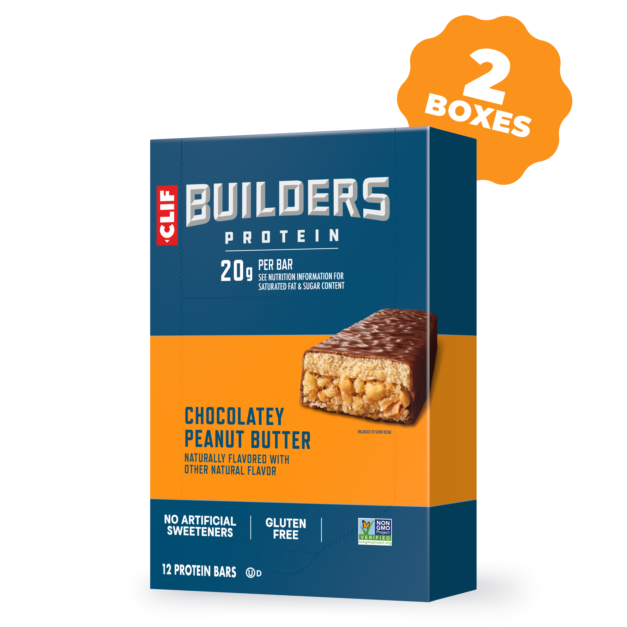 CLIF Chocolatey Peanut Butter Plant Based Protein Bars, 24 Bars U0