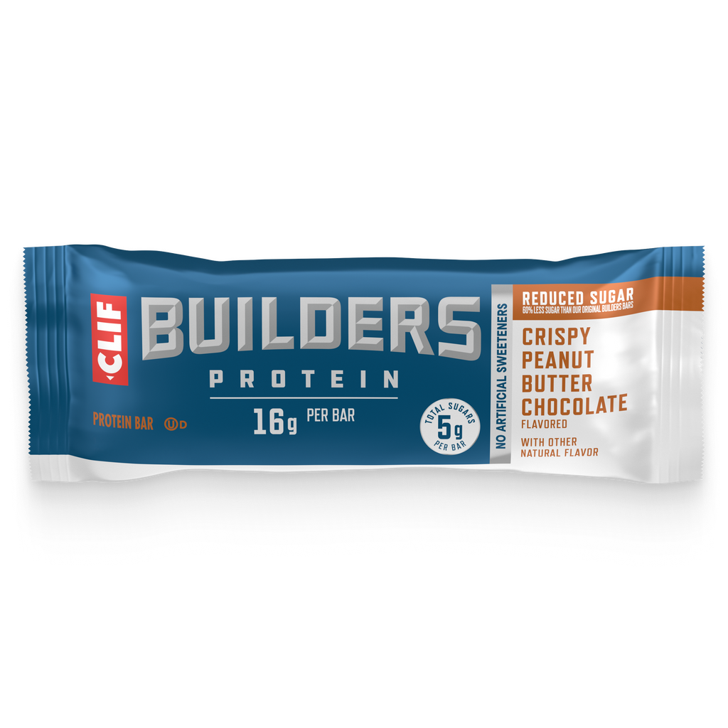 CLIF Crispy Peanut Butter Chocolate Flavored Protein Bar, Reduced Sugar C0