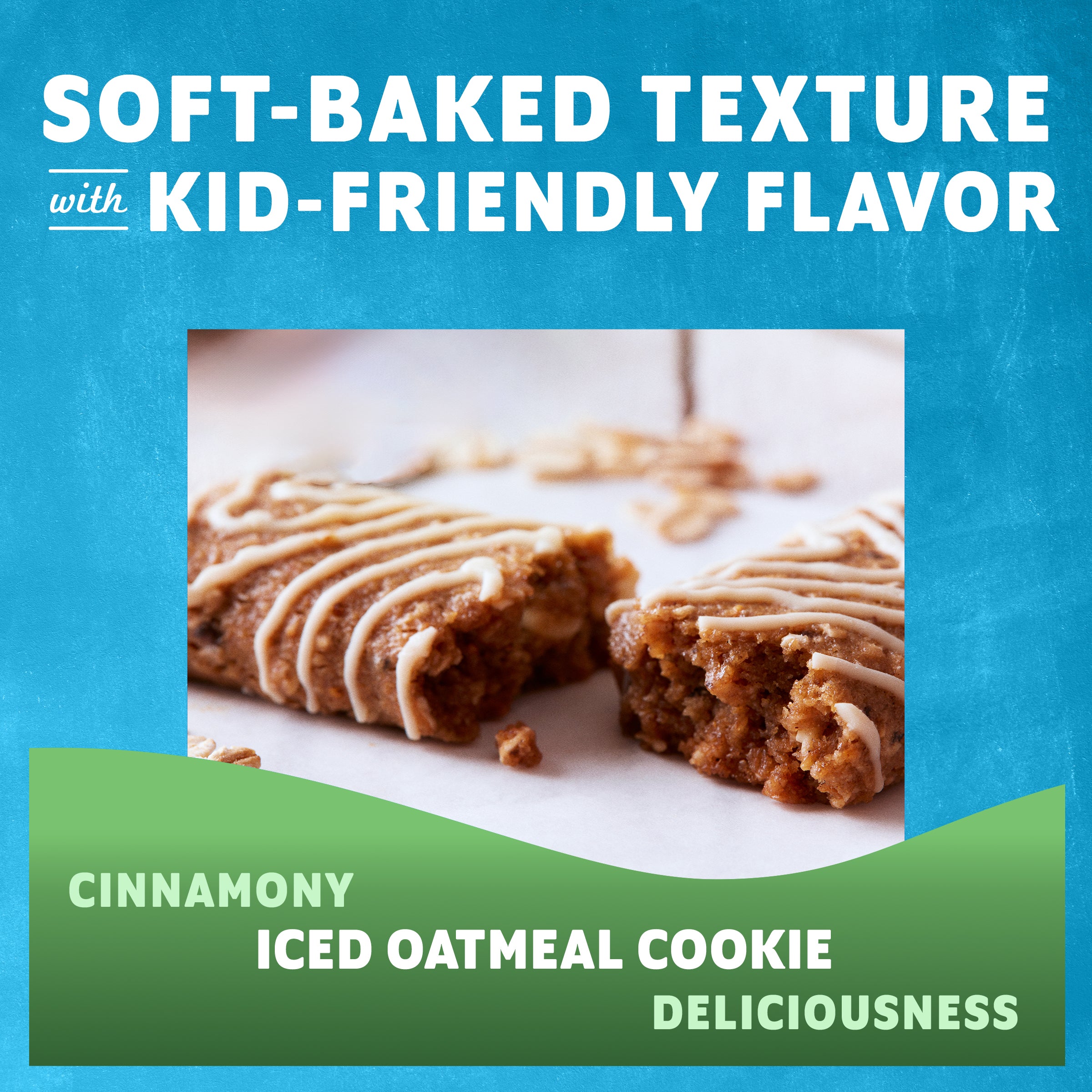 Iced Oatmeal Cookie Soft-Baked Energy Snack Bars, Organic Granola Bars V4