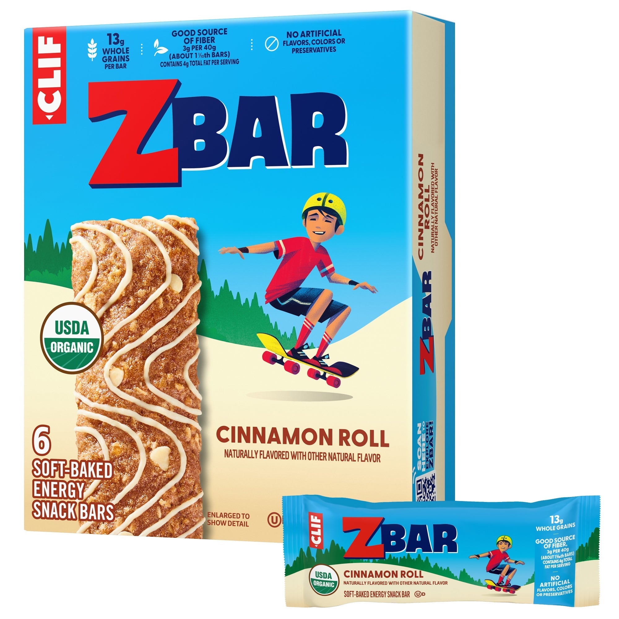 Cinnamon Roll Flavor Soft-Baked Energy Snack Bar, Organic Granola Bar D5