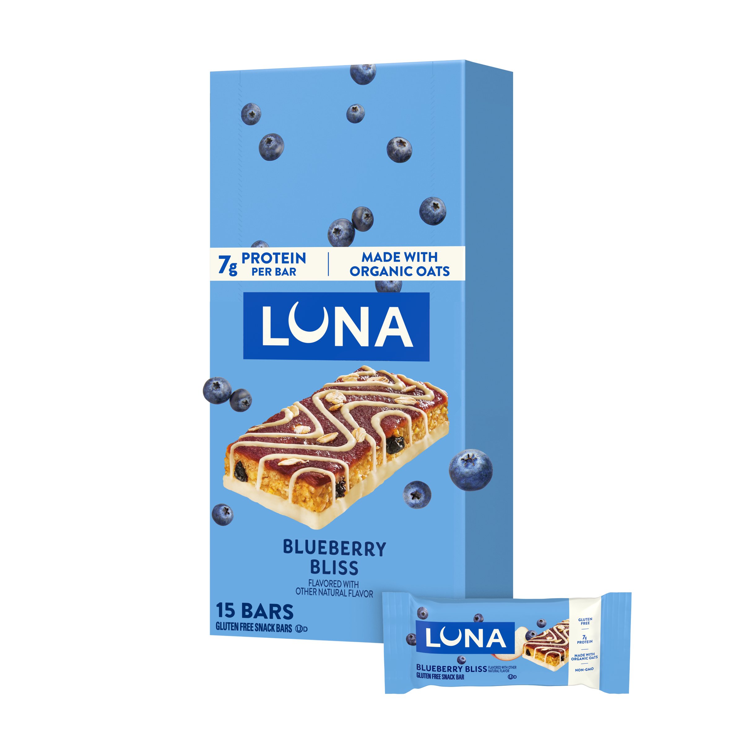 Bar Blueberry Bliss Flavor Gluten Free Snack Bars, Non-GMO Protein Bars N5