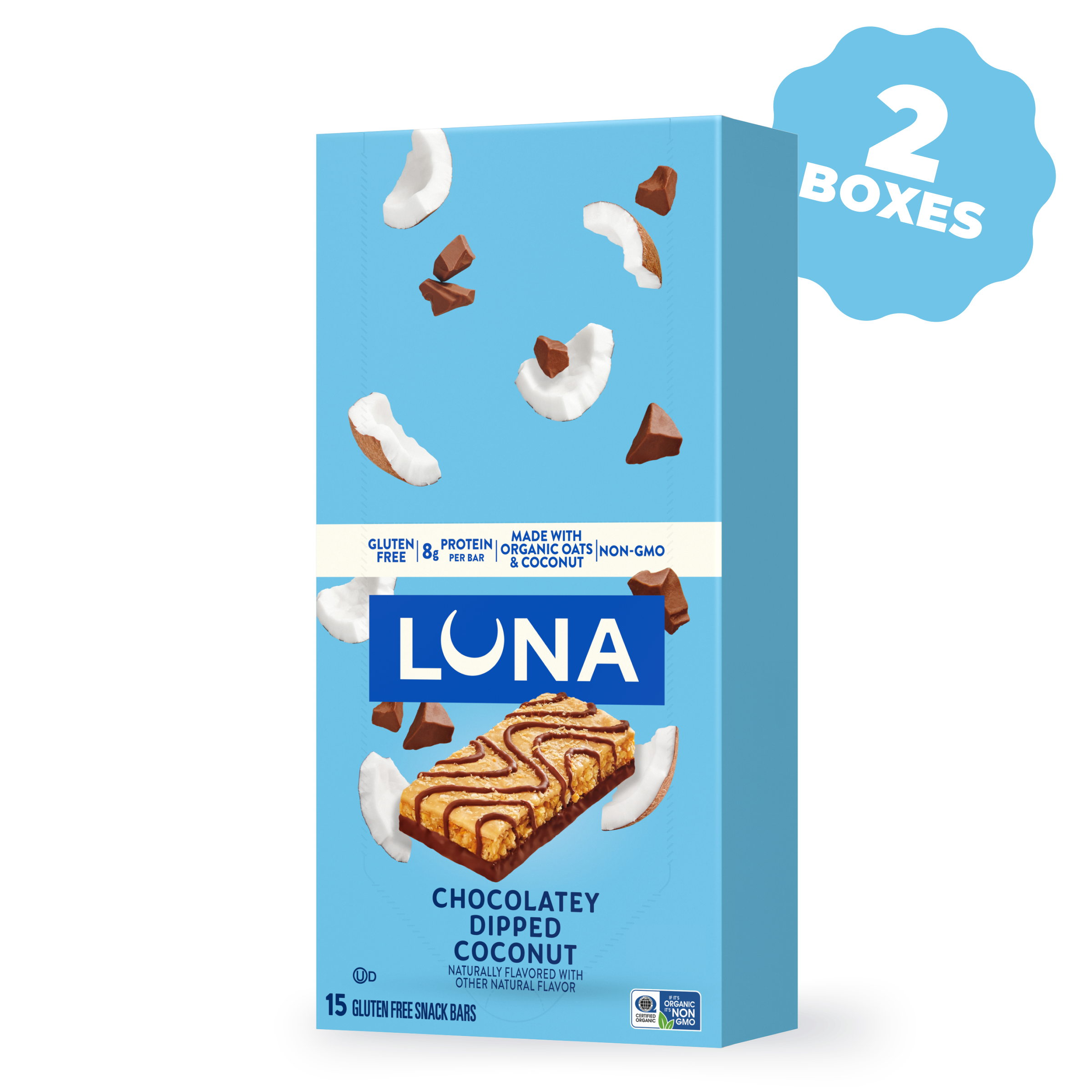 Bar Chocolatey Dipped Coconut Flavor Gluten Free Snack Bars, 30 Bars P5