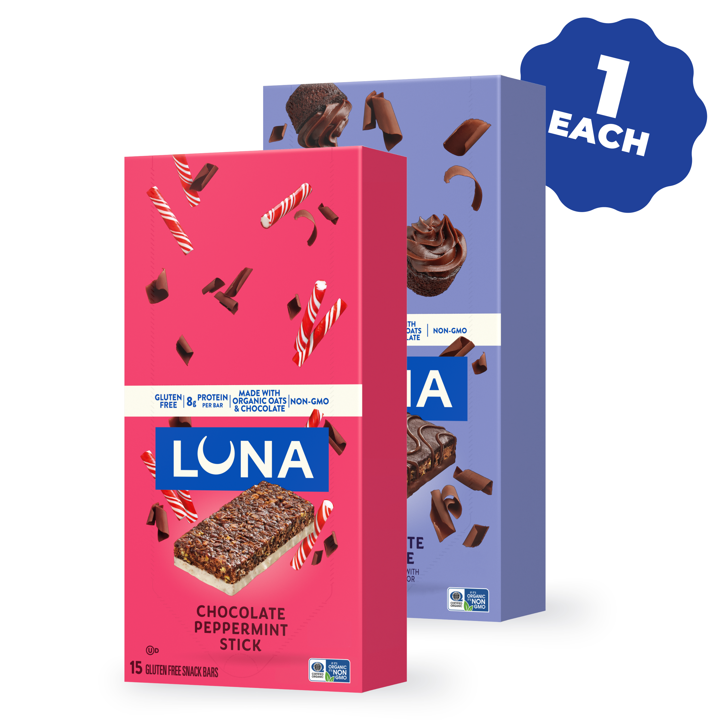 Bar Chocolate Cupcake Flavor & Chocolate Peppermint Stick Flavor Variety Pack, 30 Bars H1