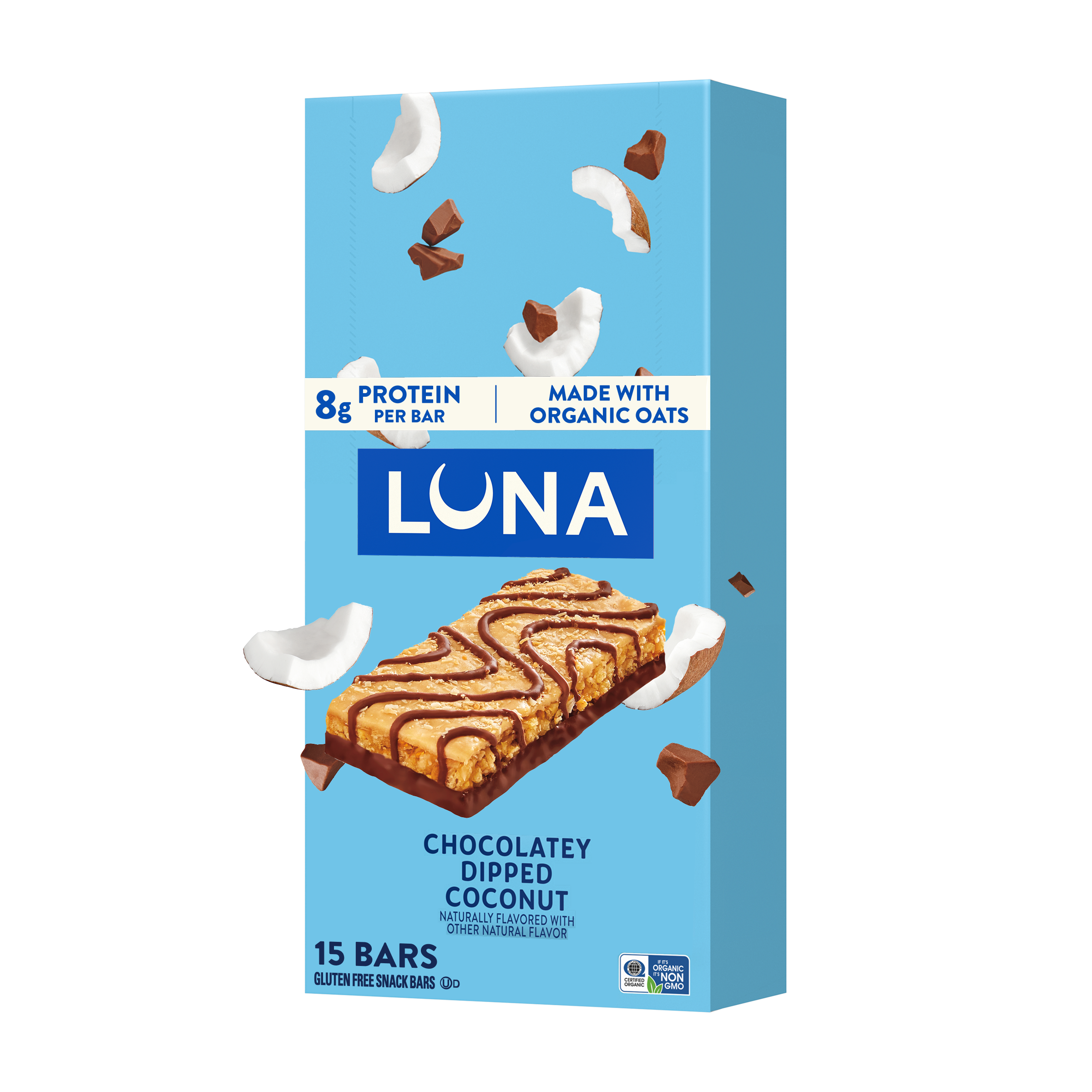 Bar Chocolatey Dipped Coconut Flavor Gluten Free Snack Bars, Non-GMO Protein Bars G2