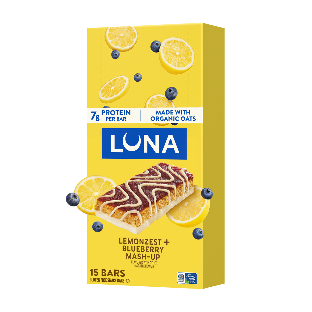 Bar Mash-Ups LemonZest + Blueberry Flavor Gluten Free Snack Bars, Non-GMO Protein Bars D8
