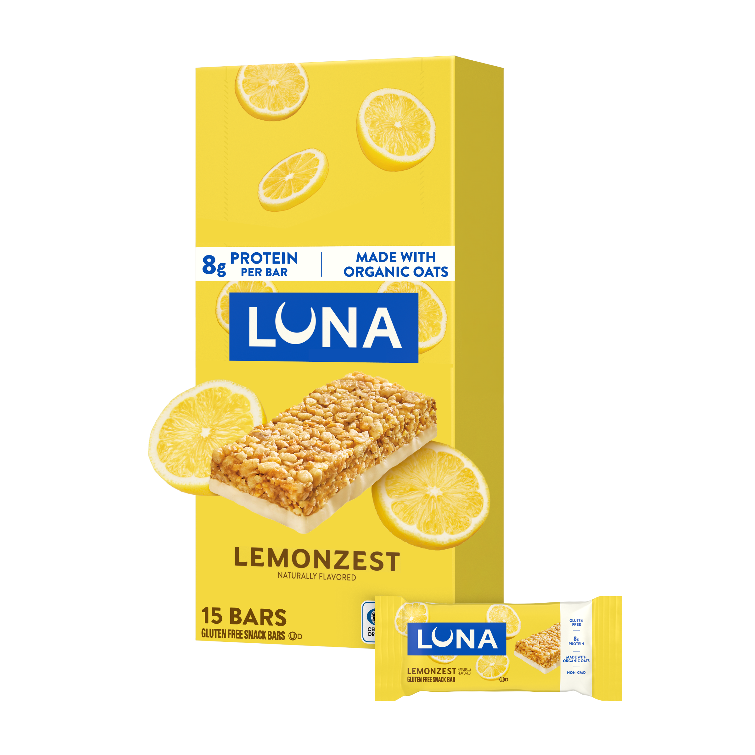 Bar LemonZest Flavor Gluten Free Snack Bars, Non-GMO Protein Bars N9