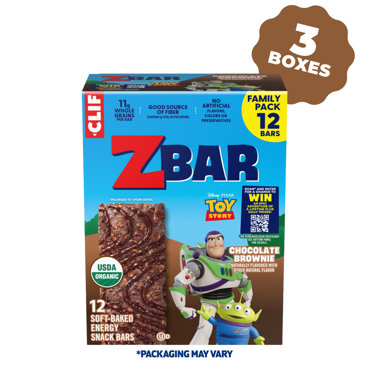 Chocolate Brownie Soft-Baked Energy Snack Bars, Organic Granola Bars Multi-Pack, 36 Bars S9