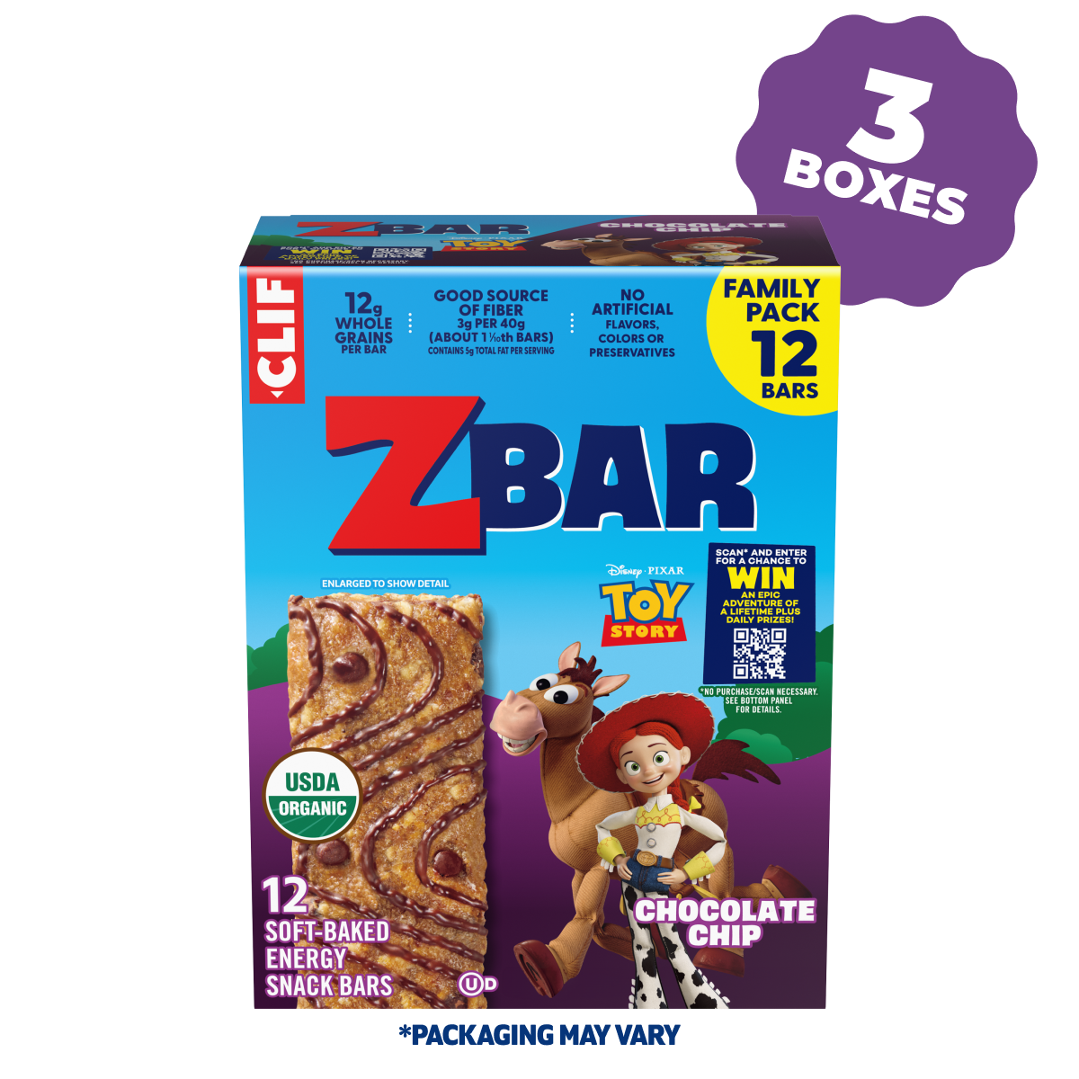 Chocolate Chip Soft-Baked Energy Snack Bars, Organic Granola Bars Multi-Pack, 36 Bars G1