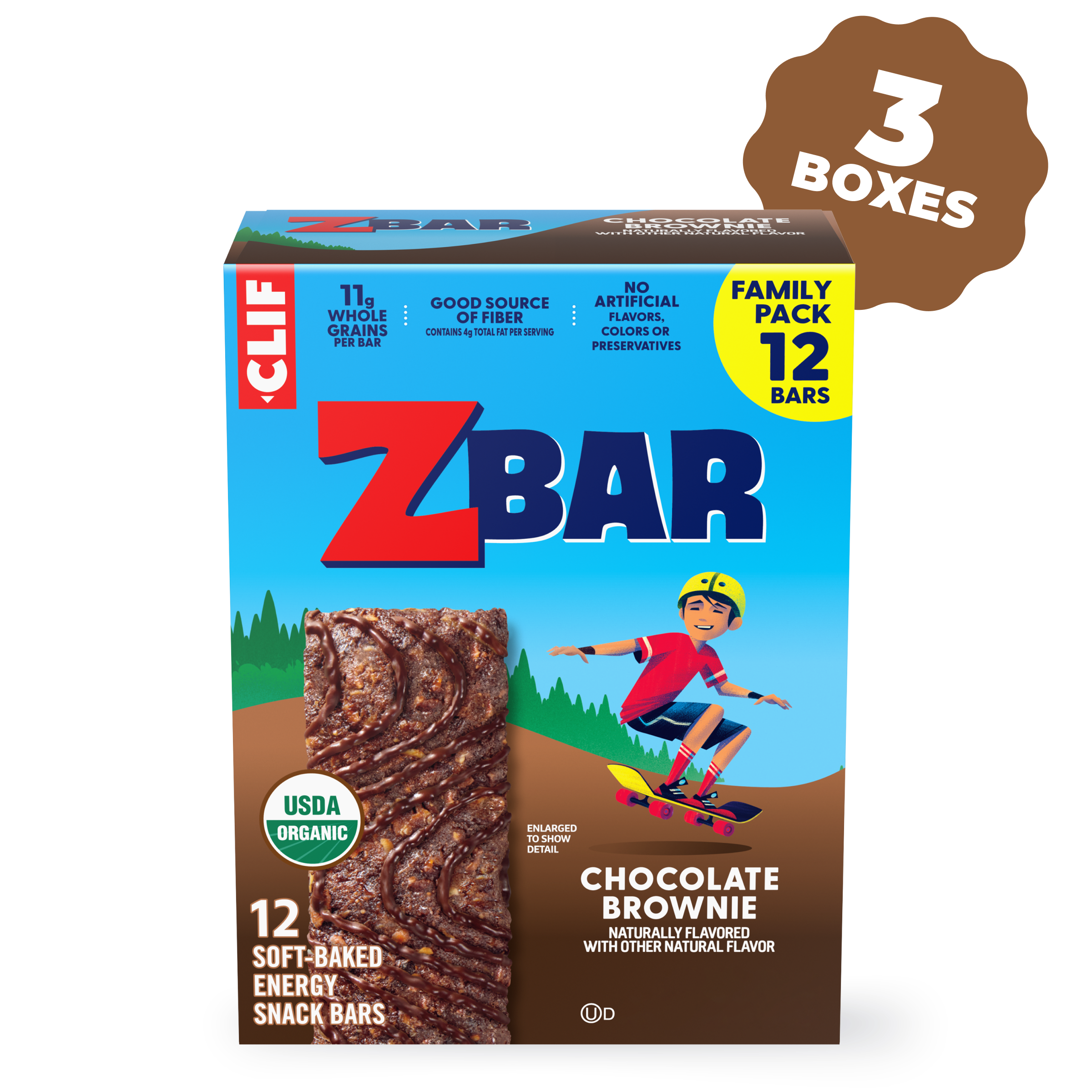 Chocolate Brownie Soft-Baked Energy Snack Bars, Organic Granola Bars S8