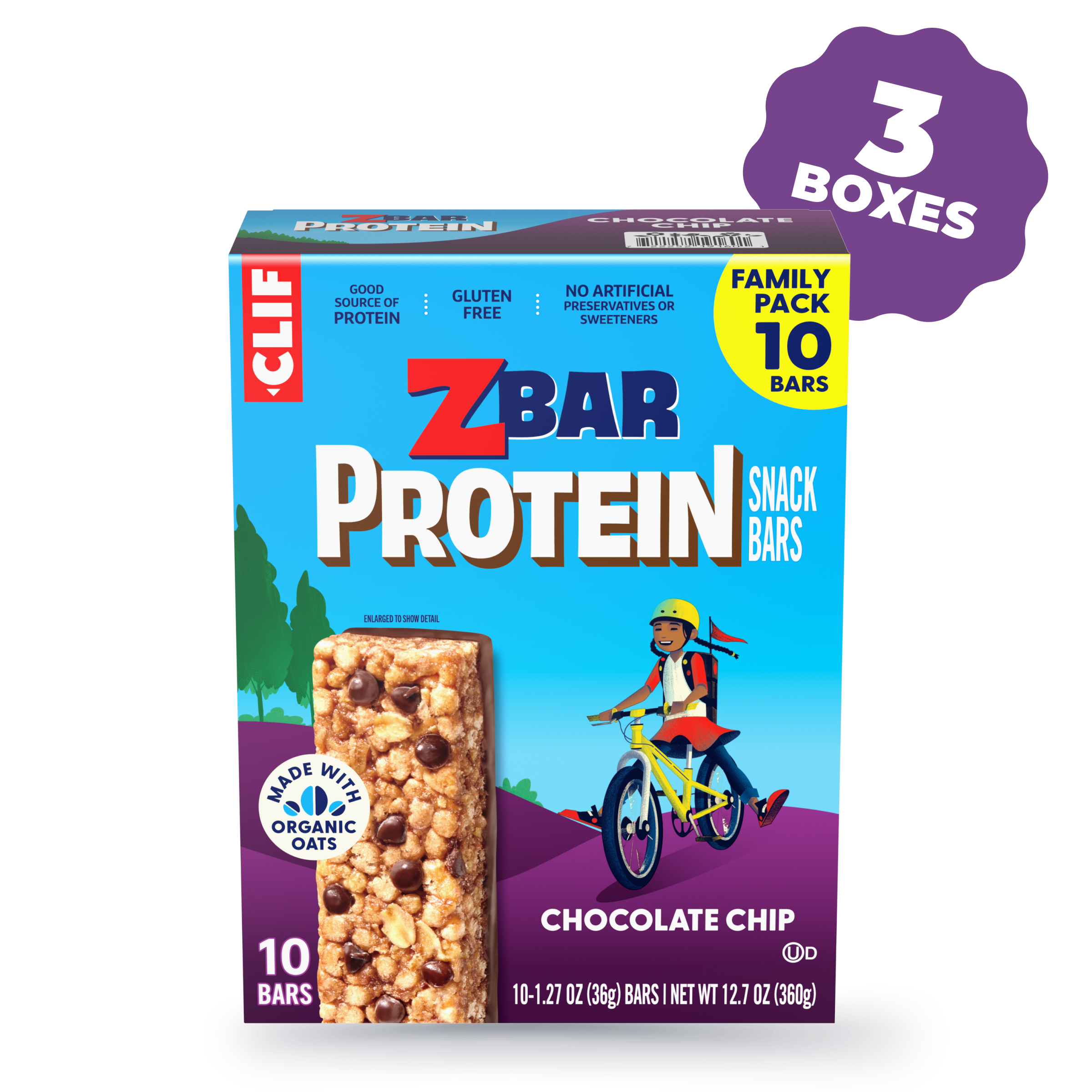 Protein Chocolate Chip Crispy Snack Bars, Gluten Free Protein Bars, 30 Bars N1