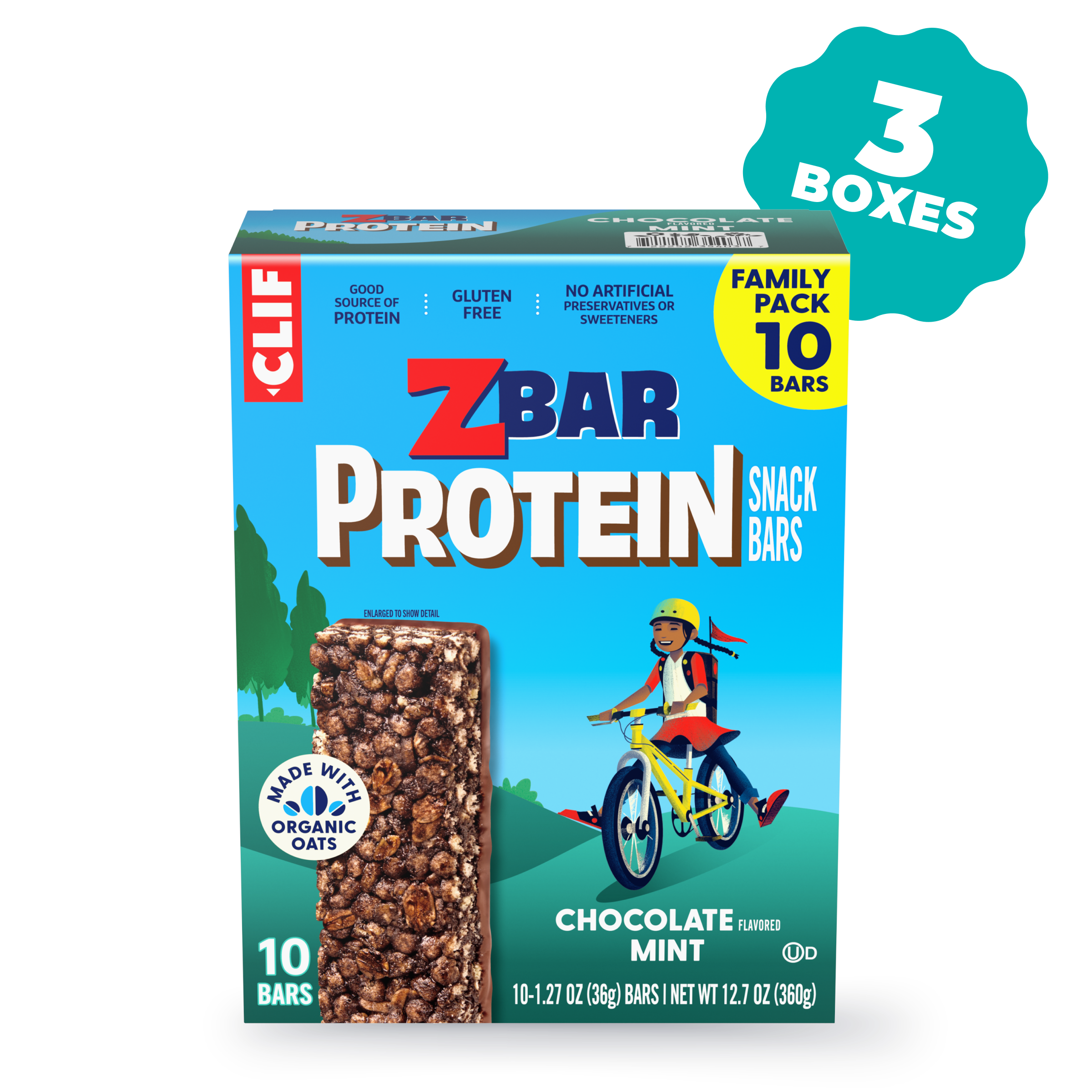 Protein Chocolate Flavored Mint Crispy Snack Bars, Gluten Free Protein Bars, 30 Bars C5