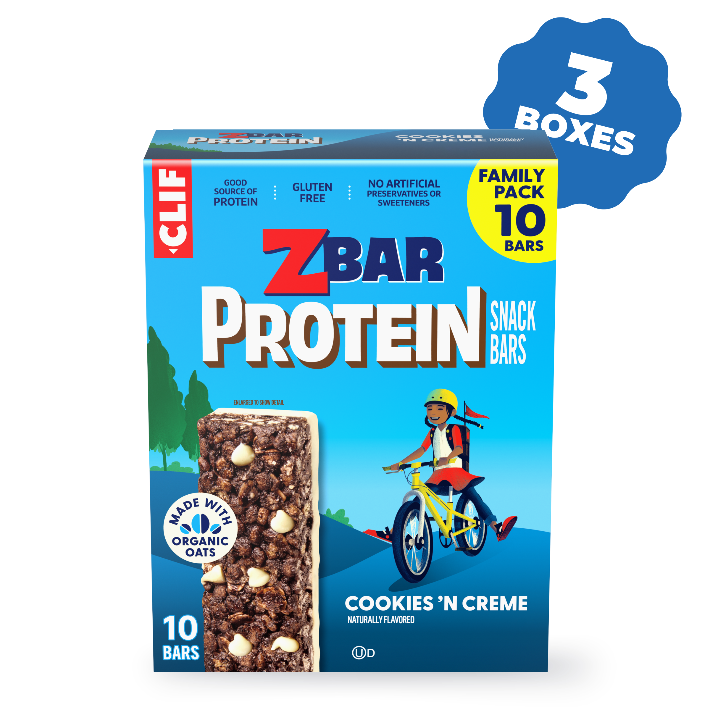 Protein Cookies 'N Creme Crispy Snack Bars, Gluten Free Protein Bars, 30 Bars T6