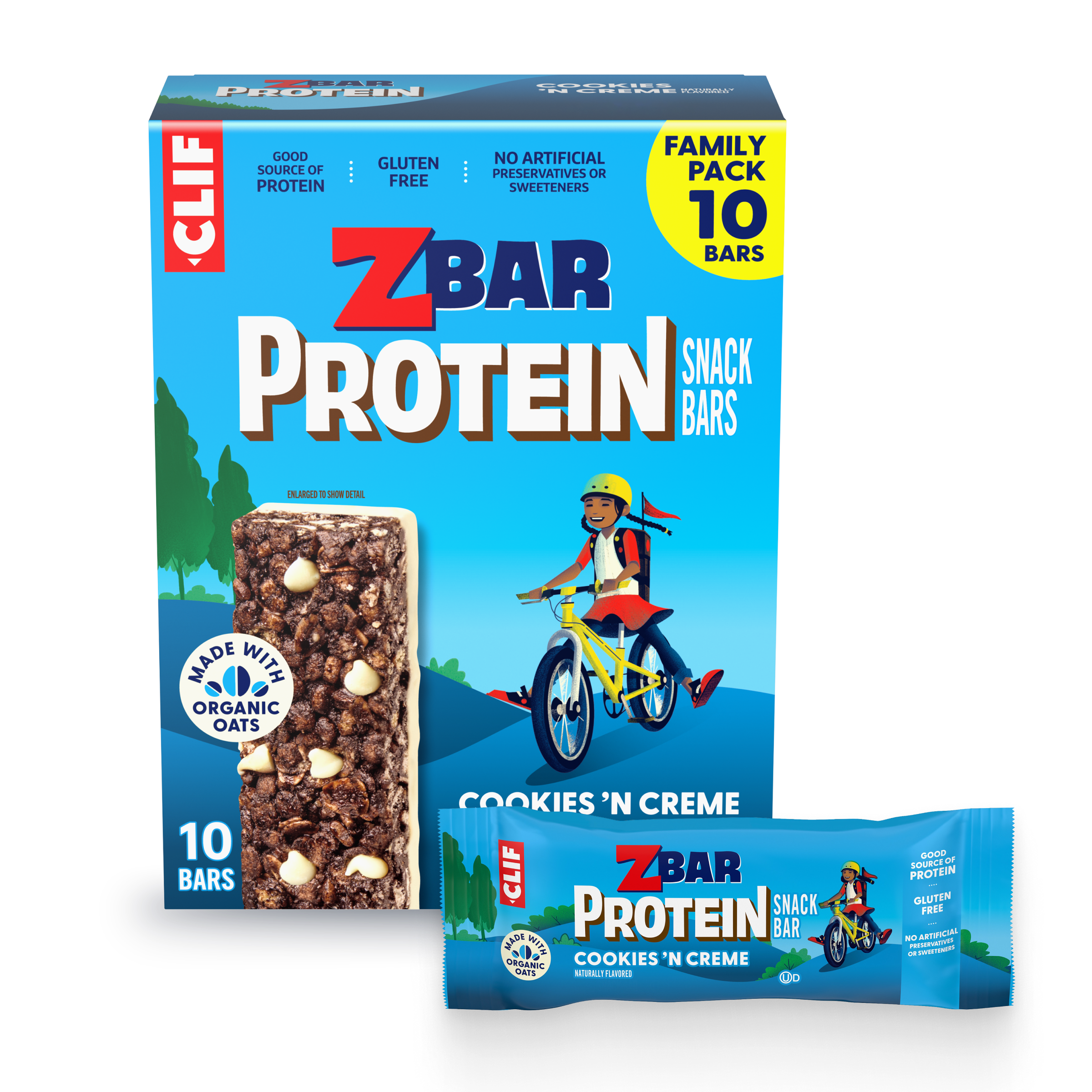 Protein Cookies 'N Creme Crispy Snack Bars, Gluten Free Protein Bars B8